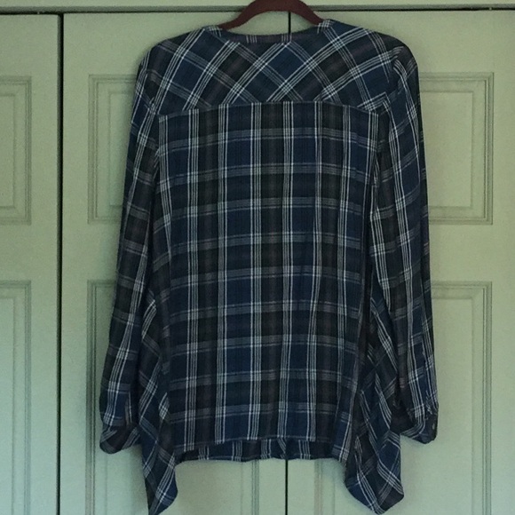 JJill plaid, long sleeve, button down top, size L - Picture 2 of 4